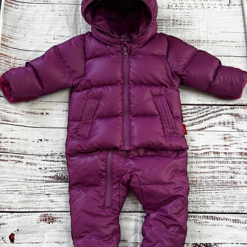 Onekid CAR SEAT SAFETY INFANT ROAD COAT® SNOW SUIT - PLUM 6-12 Months Down Fill